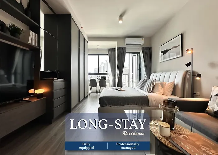 Apartment Refined High-rise 1br - Fast Wifi - Bts Phra Khanong Bangkok